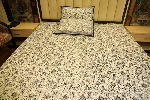 Hand Block Printed Bed Cover- A Symphony in Blue