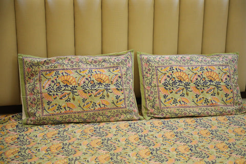 Hand Block Printed Bed Cover  - A Garden Made by Hands
