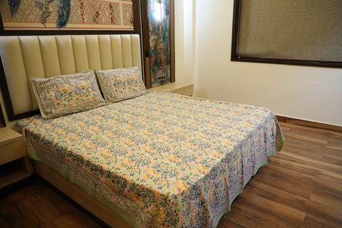 Hand Block Printed Bed Cover  - A Garden Made by Hands