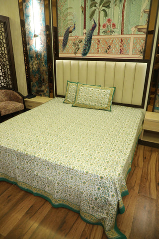Hand Block Printed Bed Cover- “Where Nature Lives in Every Thread
