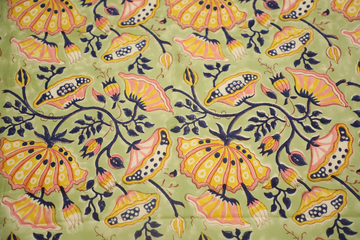 Hand Block Printed Bed Cover  - A Garden Made by Hands