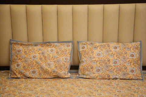 Hand Block Printed Floral Cotton Bed Cover