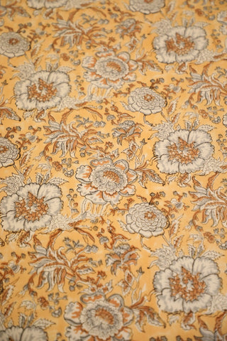 Hand Block Printed Floral Cotton Bed Cover